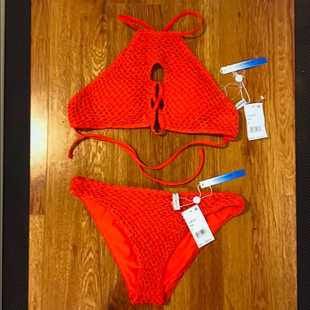 Lucky Brand NWT Pimento Los Cabo’s Crochet Bikini. Medium